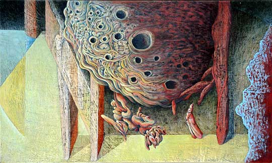 Susan Lyman, La Visitacion, 2012, oil on board
