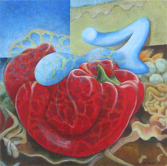 Painting by Susan Lyman, Red Papper, 2014