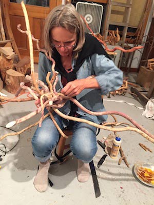 Susan Lyman working in her Provincetown studio